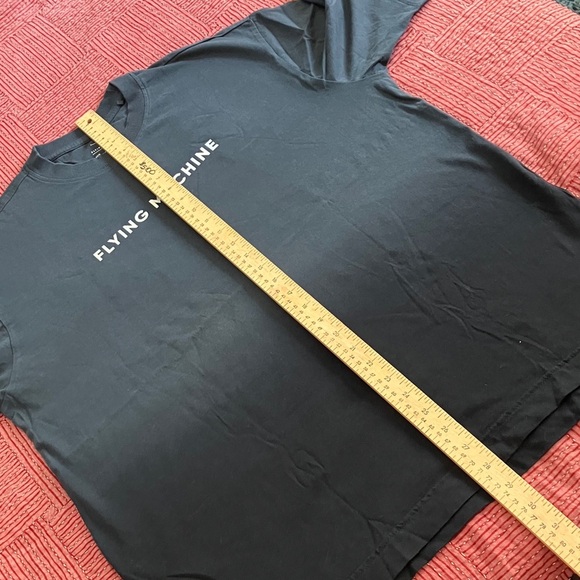 Flying Machine men’s blue to black fade Men's cotton short sleeve Tee - Picture 4 of 10